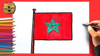 How to draw morocco flag drawing [upl. by Rawdan714]