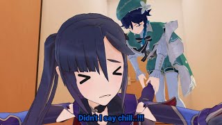 Venti tries to LlCK Mona  Genshin Impact MMD  Happy New Year 2021 [upl. by Nnylecyoj]