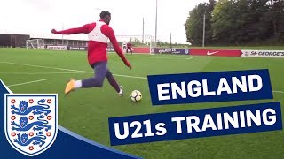 U21s Practise Dribbling 1v1s and Shooting Ahead of Scotland Match  Inside Training [upl. by Gemmell615]