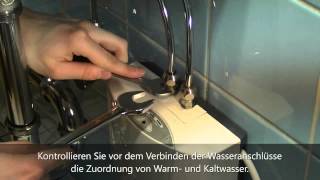 Montage eines KleinDurchlauferhitzers am Waschbecken [upl. by Amzaj]