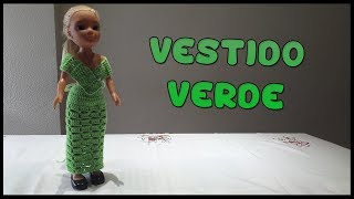 Vestido Verde a crochet para muñeca Nancy [upl. by Yenruoc]