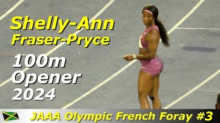 ShellyAnn FraserPryce Opens Season 2024 Finally  Women 100m  JAAA Olympic French Foray 3 [upl. by Ayaj855]