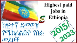 TopHighest paid jobs in Ethiopia 2023  ከፍተኛ ደመወዝ የሚከፈልባቸው ስራዎች 2015 ዓም [upl. by Nalyak263]