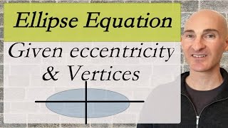 Ellipse Equation Given Vertices and Eccentricity [upl. by Acinomad]