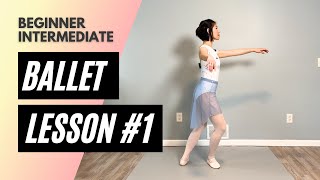 Beginner Intermediate Ballet Class 1  Online Ballet Lesson [upl. by Une]