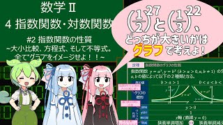 【高校数学Ⅱ】指数関数・対数関数 2 指数関数のグラフ、切片・増減・漸近線！ 数学 voicevox解説 voiceroid解説 高校数学 指数関数 共通テスト ずんだもん 琴葉姉妹 [upl. by Saphra]