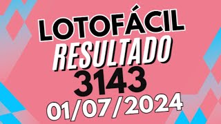 RESULTADO DA LOTOFÁCIL 3143  Confira os Números do Concurso 3143 [upl. by Miof Mela]