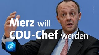 Friedrich Merz äußert sich zum CDUVorsitz [upl. by Eniluqcaj]