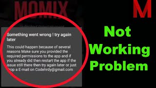 How To Fix Momix app not working Problem  Momix something went wrong problem  something went wrong [upl. by Hodgson303]