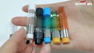 All glass lead free tank pure clear 510 CBDTHC cartridge in different colors for different flavors [upl. by Leahkim]