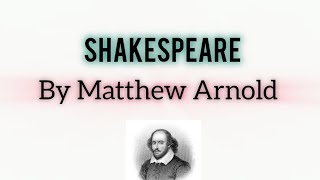 Shakespeare by Matthew Arnold in Hindi  Explanation [upl. by Wehrle]