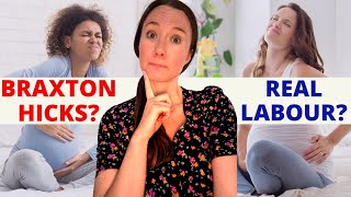 BRAXTON HICKS VS CONTRACTIONS What do Braxton Hickslabour contractions feel like [upl. by Enillebyam411]