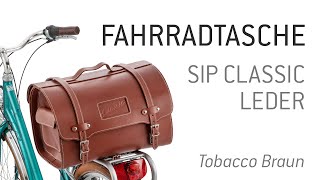 Fahrradtasche EchtLeder SIP quotClassicquot für Gepäckträger  Tobacco Braun [upl. by Drawyeh]