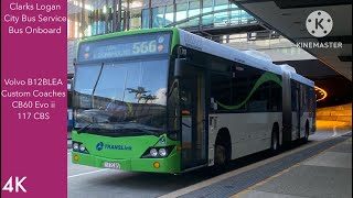 Clarks Logan City Bus Service Bus Onboard  Volvo B12BLEA Custom Coaches CB60 Evo ii 117 CBS [upl. by Pansie143]