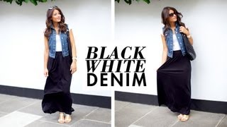 Black White and Denim Outfit of the Day [upl. by Enywtna489]