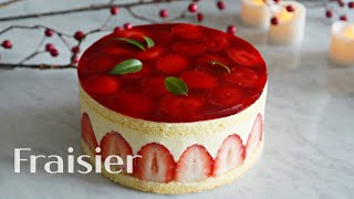 Sub 아이싱 없이 최고의 🍓 딸기 케이크 프레지에 만들기  Strawberry fraisier recipe │Brechel [upl. by Amehsyt880]