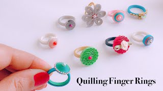 How To Make Quilling Finger Ringsimple and easy handmade paper rings [upl. by Dilaw438]