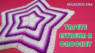 Tapete N° 5 o carpeta a crochet ESTRELLA EN PUNTO PUFF O GARBANZO paso a paso en video tutorial [upl. by Aelyak]