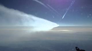 Flying through contrails cockpit view FL380 [upl. by Ecinue]