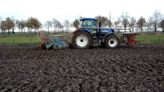 Spitzaaien tarwe met imants en T7030 newholland in hedel 2010 [upl. by Notsew716]