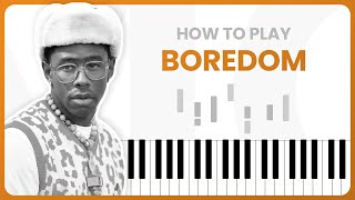 How To Play Boredom By Tyler The Creator Ft Rex Orange County On Piano  Piano Tutorial Part 1 [upl. by Stoll]