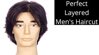 Perfect Layered Mens Haircut Tutorial  TheSalonGuy [upl. by Nagle]