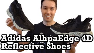 Adidas AlphaEdge 4D Reflective Shoes Unboxing Review Impression Night Run 3D Print Core Black [upl. by Ahsieket]