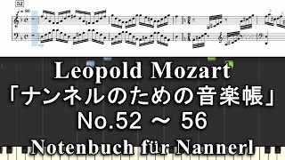 ナンネルのための音楽帳 52～56 LMozart [upl. by Petronella]