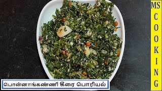 Ponnanganni Keerai Poriyal Recipe in Tamil  பொன்னாங்கண்ணி கீரை பொரியல்  MSC [upl. by Iand]