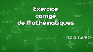 Exercice corrigé de Maths 3e  Fascicule ADEM troisieme  Activités numérique racines carrées [upl. by Moclam]