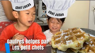 Gaufres Belges  Belgium Waffles 🧇 with my little chefs 👨‍🍳 👨‍🍳 MamaGkids [upl. by Eolc10]