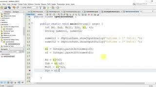 JOptionPane JAVA  NetBeans  Operações Matemáticas [upl. by Nikkie146]
