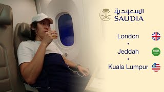 Underwhelming Saudi Airline Experience  Alfursan Lounge Tour  London  Jeddah  Kuala Lumpur [upl. by Adihsaar]