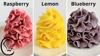 Condensed Milk Buttercream COMPILATION Raspberry Lemon Blueberry Silky Smooth NO Icing Sugar EASY [upl. by Noillid]