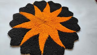 32 fande se banaye flower shape door mat Paydan banane ka tarika doormat making at home diy [upl. by Kciredor66]