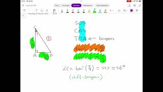 Hoek berekenen met sinus cosinus en tangens [upl. by Savart]