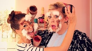 The Household Makeup Challenge with Louise  Zoella [upl. by Warfold]