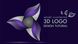 Adobe Illustrator Tutorials Graphic Design  3D Flower Logo Design [upl. by Pegasus]