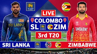 Sri Lanka vs Zimbabwe 3rd T20 Live Scores  SL vs ZIM 3rd T20 Live Scores amp Commentary  ZIM Innings [upl. by Malek]