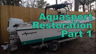 Boat Flip  Aquasport Restoration  Console repair amp Demo Part 1 [upl. by Nancey461]