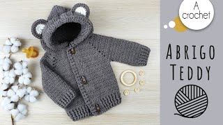 TUTORIAL como hacer un abrigo quotTeddyquot a crochet en todas las tallas [upl. by Abdulla358]