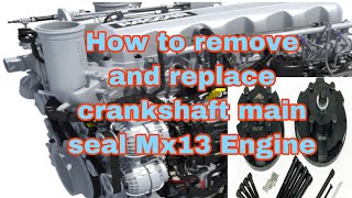 Mx13 rear main seal removal and installation PACCAR ENGINE [upl. by Andros]