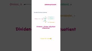 Euclid’s division algorithm  Euclid’s division lemma  math math maths education study tricks [upl. by Philpot]