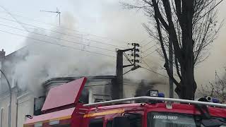 Incendie dimanche 12 janvier à Angers [upl. by Yovonnda]