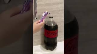 Coca Cola vs Mentos【メントスコーラ】大量のメントスを一気にいれてみたshorts [upl. by Auberon]