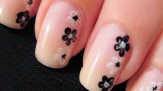 Easy Nail Art for Beginners Flower Nails [upl. by Uolyram]