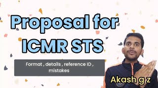 Proposal for ICMR STS [upl. by Okechuku]