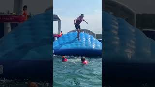 WATERPARK OBSTACLE but people get PROGRESSIVELY FURTHER ▶ waterpark funny fail miltonkeynes [upl. by Yaakov879]