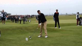 Tim Henman Tees off at 18 at the Dunhill Links 2013 Round 3 [upl. by Lisan]