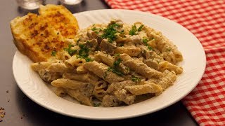 Gobble  Penne Alfredo with Mushrooms  White Sauce Pasta [upl. by Assir740]